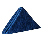 10 Pack 20 Inch Crushed Velvet Cloth Napkins Navy Blue - Bridal Tablecloth