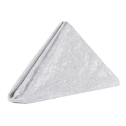 10 Pack 20 Inch Crushed Velvet Cloth Napkins White - Bridal Tablecloth