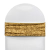 Velvet Spandex Chair Bands Gold (Pack of 10)