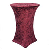Velvet Spandex 30 Inch Highboy Cocktail Round Table Cover Burgundy