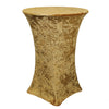 Velvet Spandex 30 Inch Highboy Cocktail Round Table Cover Gold