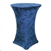 Velvet Spandex 30 Inch Highboy Cocktail Round Table Cover Navy Blue