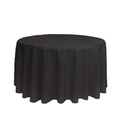 108 inch Polyester Round Tablecloth Black - Bridal Tablecloth