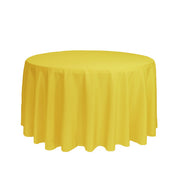 108 Inch Polyester Round Tablecloth Canary Yellow - Bridal Tablecloth