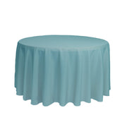 108 inch Polyester Round Tablecloth Dusty Blue - Bridal Tablecloth
