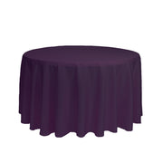 108 inch Polyester Round Tablecloth Eggplant - Bridal Tablecloth