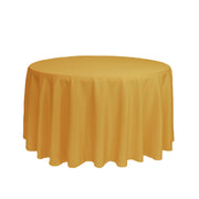 108 inch Polyester Round Tablecloth Gold - Bridal Tablecloth