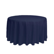 108 inch Polyester Round Tablecloth Navy Blue - Bridal Tablecloth