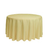 108 inch Polyester Round Tablecloth Pastel Yellow - Bridal Tablecloth