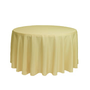 108 inch Polyester Round Tablecloth Pastel Yellow - Bridal Tablecloth