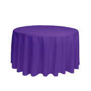 108 inch Polyester Round Tablecloth Purple - Bridal Tablecloth