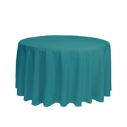 108 inch Polyester Round Tablecloth Teal - Bridal Tablecloth