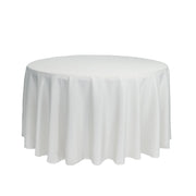 108 inch Polyester Round Tablecloth White - Bridal Tablecloth