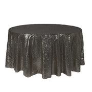 120 inch Glitz Sequin Round Tablecloth Black