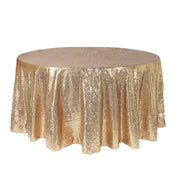 120 inch Glitz Sequin Round Tablecloth Champagne