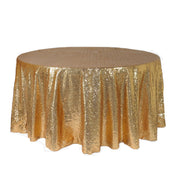 120 inch Glitz Sequin Round Tablecloth Gold