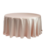 120 inch L'amour Satin Round Tablecloth Blush - Bridal Tablecloth