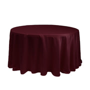 120 inch L'amour Satin Round Tablecloth Burgundy - Bridal Tablecloth