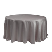120 inch L'amour Satin Round Tablecloth Dark Silver - Bridal Tablecloth