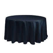 120 inch L'amour Satin Round Tablecloth Navy Blue - Bridal Tablecloth