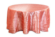120 inch Pintuck Taffeta Round Tablecloth Coral - Bridal Tablecloth
