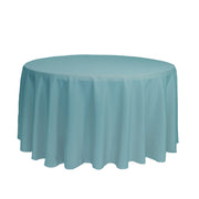 120 Inch Round Polyester Tablecloth Dusty Blue - Bridal Tablecloth