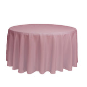 120 Inch Round Polyester Tablecloth Dusty Rose - Bridal Tablecloth