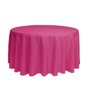 120 inch Polyester Round Tablecloth Fuchsia