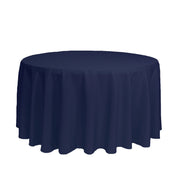 120 inch Polyester Round Tablecloth Navy Blue