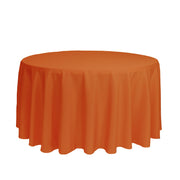 120 inch Round Polyester Tablecloth Orange