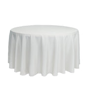 120 inch Round Polyester Tablecloths White