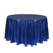 120 inch Glitz Sequin Round Tablecloth Navy Blue