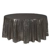 132 inch Glitz Sequin Round Tablecloth Black