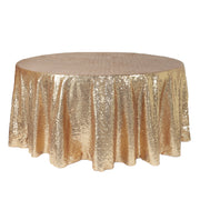132 inch Glitz Sequin Round Tablecloth Champagne