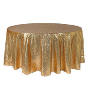 132 inch Glitz Sequin Round Tablecloth Gold