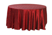 132 inch Pintuck Taffeta Round Tablecloth Burgundy