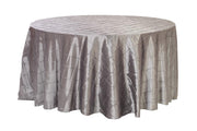 132 inch Pintuck Taffeta Round Tablecloth Platinum