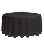 132 inch Polyester Round Tablecloth Black