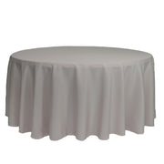 132 inch Polyester Round Tablecloth Gray