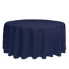 132 inch Polyester Round Tablecloth Navy Blue