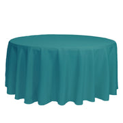 132 inch Polyester Round Tablecloth Teal
