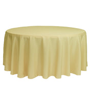 132 inch Polyester Round Tablecloth Pastel Yellow
