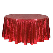 132 inch Glitz Sequin Round Tablecloth Red