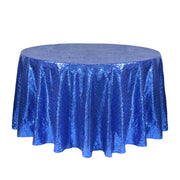 132 inch Glitz Sequin Round Tablecloth Royal Blue