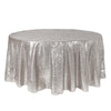 132 inch Glitz Sequin Round Tablecloth Silver