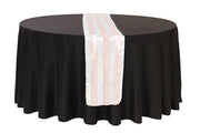14 x 108 inch Satin Table Runner Blush and White Striped