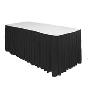 17 ft x 29 inch Polyester Pleated Table Skirt Black - Bridal Tablecloth