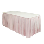 17 ft x 29 inch Polyester Pleated Table Skirt Blush - Bridal Tablecloth