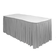 21 ft x 29 inch Polyester Pleated Table Skirt Gray - Bridal Tablecloth