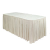 21 ft x 29 inch Polyester Pleated Table Skirt Ivory - Bridal Tablecloth